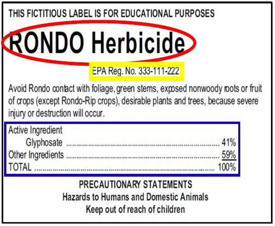 portion of RONDO Herbicide label